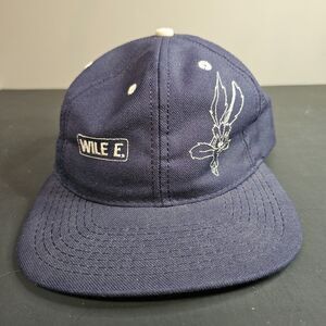 Vtg Wile E. Coyote Blue Snapback Hat Acme Clothing Co. 90's Cap Made in the USA